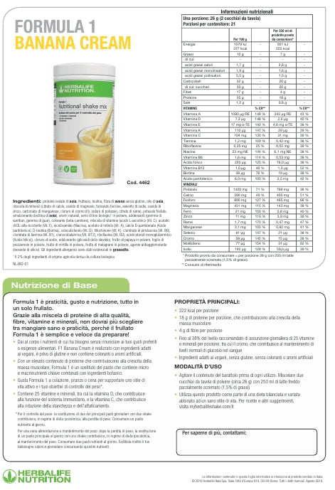Formula 1 Herbalife - Frullato Nutrizionale al gusto Banana Cream